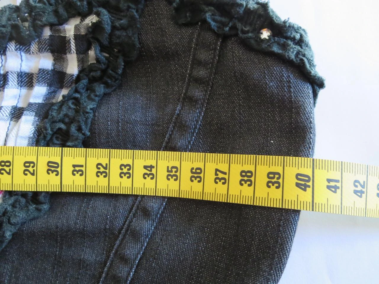 Blusa tipo corset em jeans preto estilo vintage tamanho 38 – photo 4